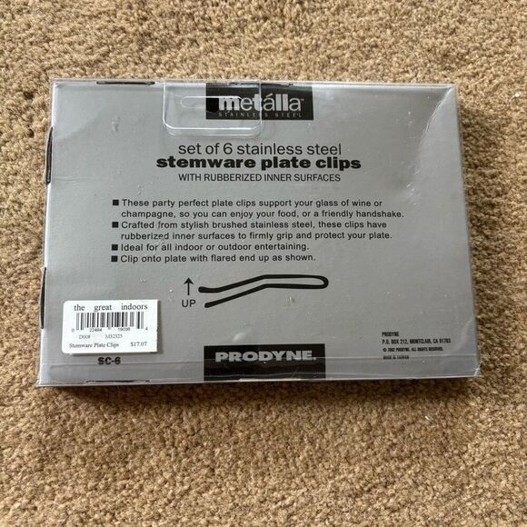 Metalla Set Of Six Stemware Plate Clips *New* - Picture 3 of 4